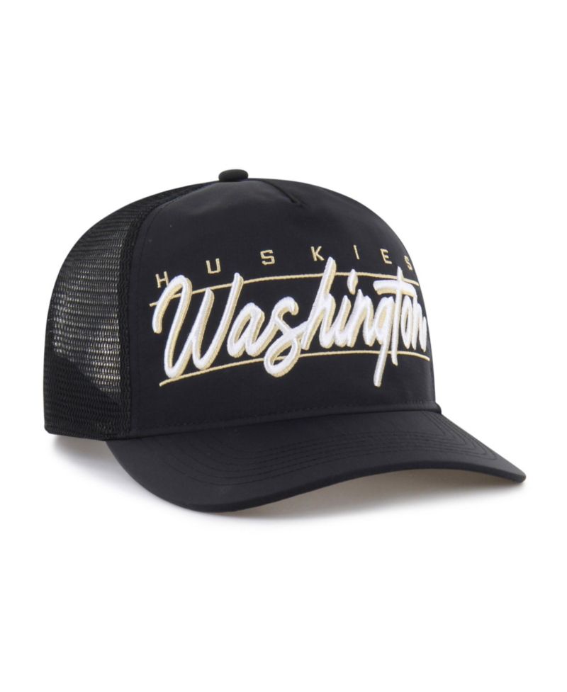 Men's and Women's '47 Black Washington Huskies brrr&deg; Condor Mesh Hitch Adjustable Hat