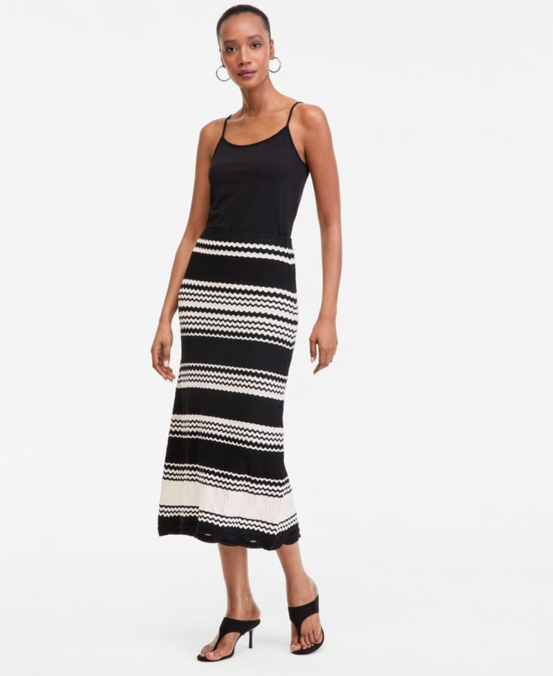 Women's Stripe Crochet Midi Skirt
