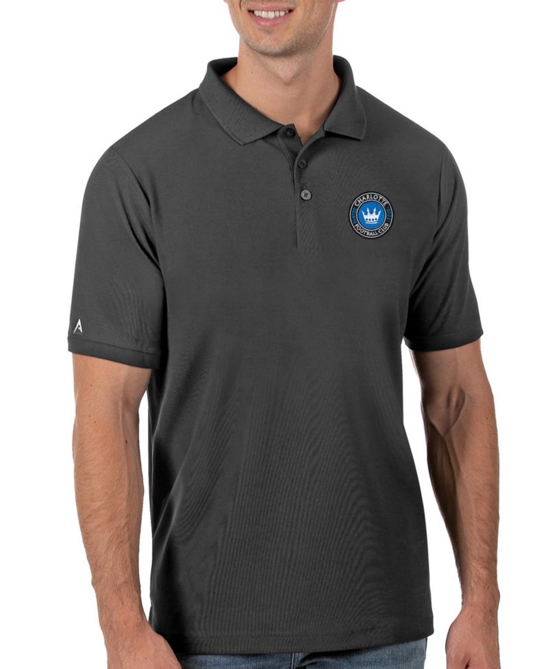 Men's Silver Charlotte FC Legacy Pique Polo Shirt