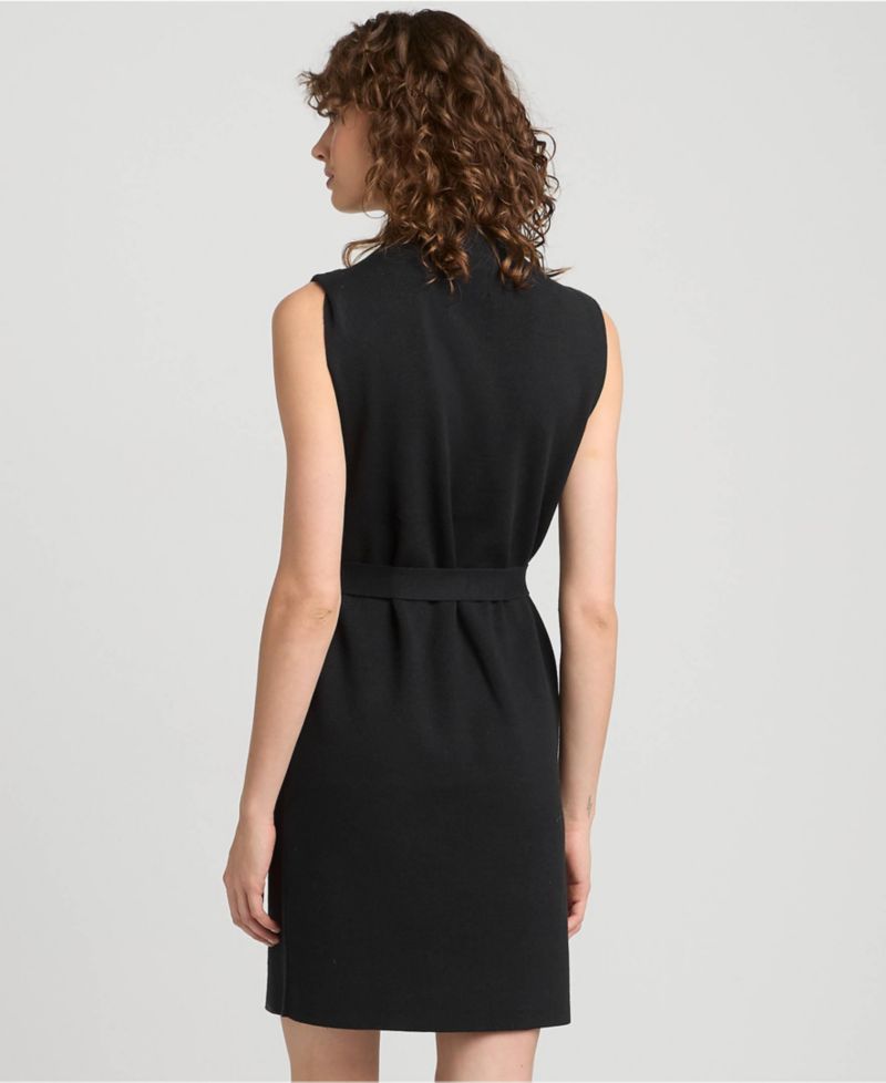 Women's Cotton Blend Short Sleeve Mock Neck Sweater Dress