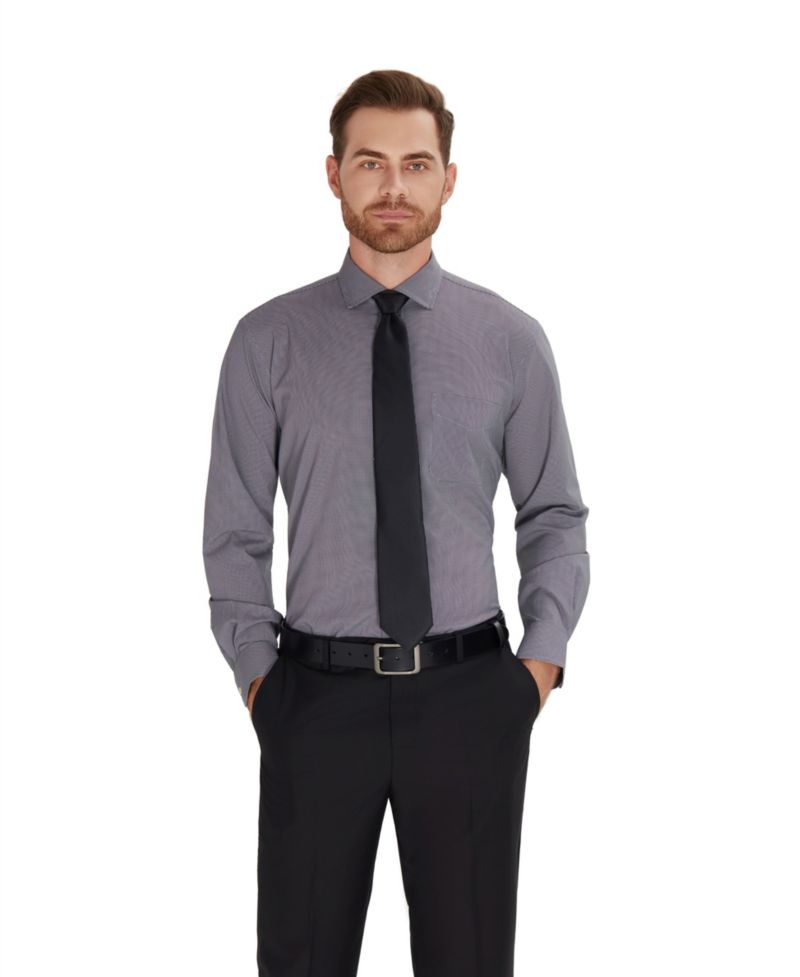 Men's Regular-Fit Houndstooth Dress Shirt