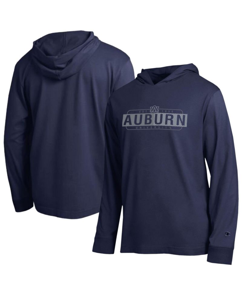 Men's Navy Auburn Tigers Gradient All-Star Long Sleeve Hooded T-Shirt
