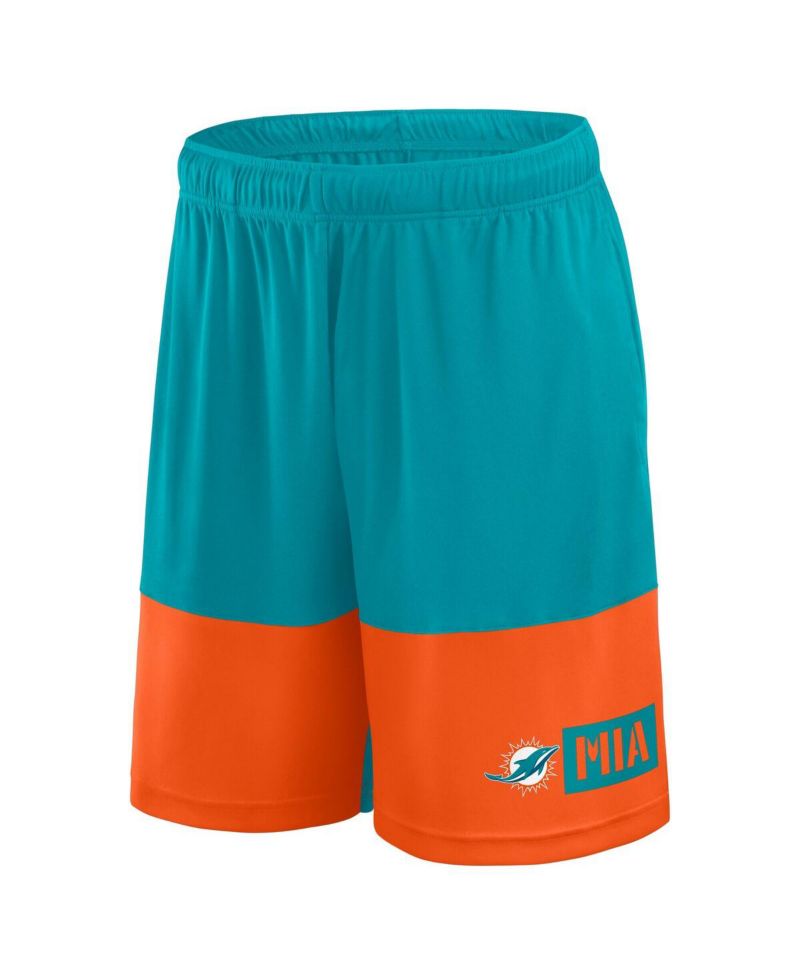 Men's Aqua/Orange Miami Dolphins Big & Tall Best of the Best Performance Shorts