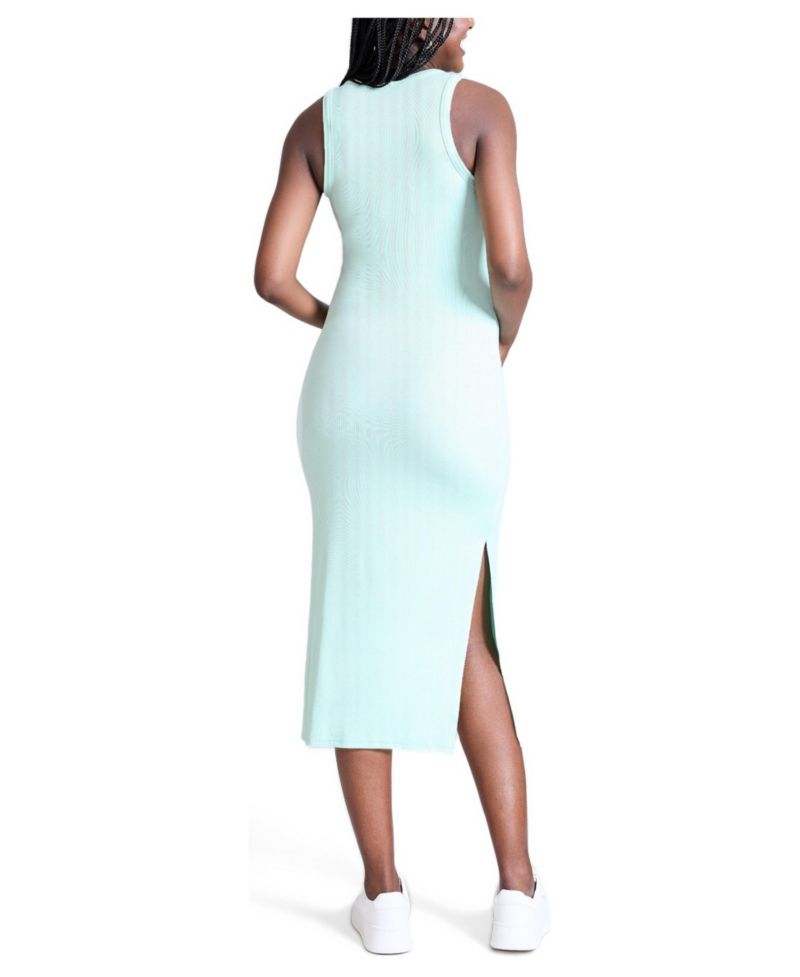 Women's Crew Neck Sleeveless Racerback Maternity Midi Dress