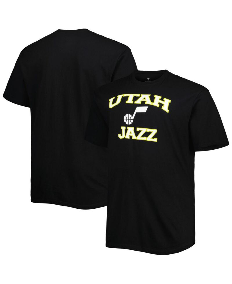 Men's Black Utah Jazz Big and Tall Heart and Soul T-shirt