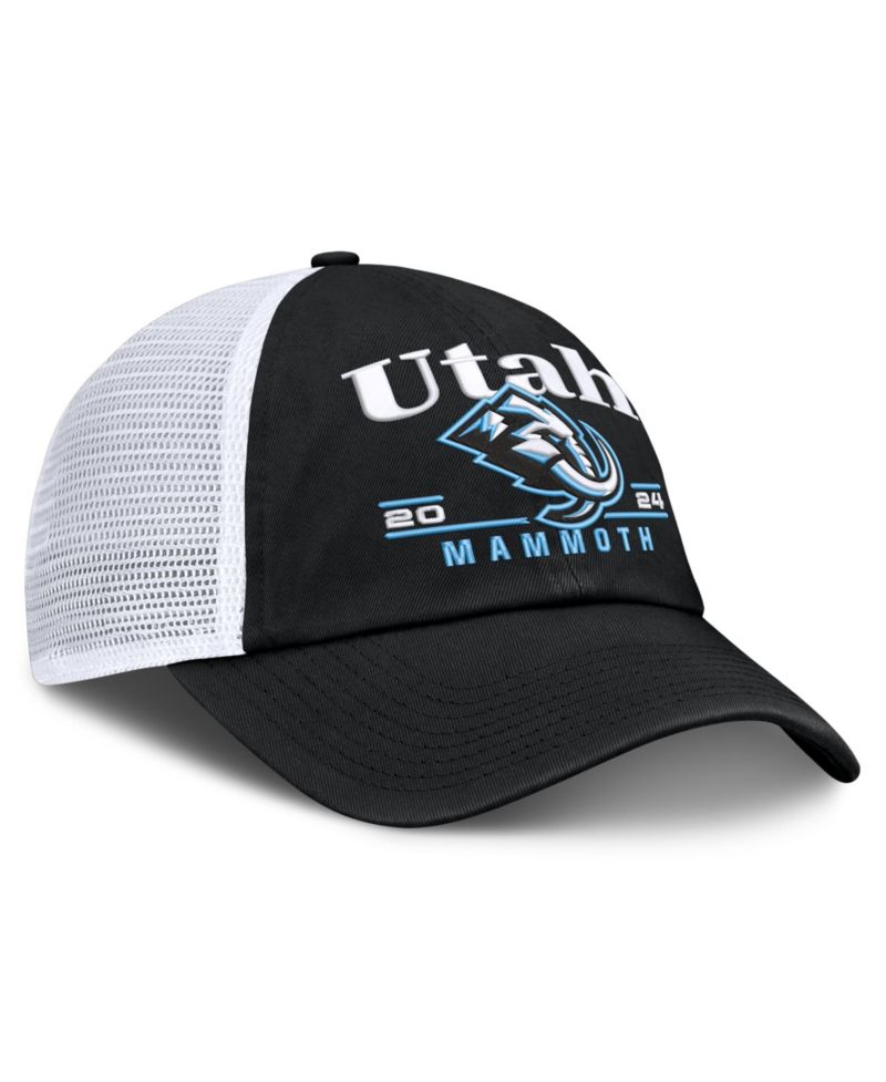 Men's Black Utah Mammoth Fundamental Underline Trucker Adjustable Hat