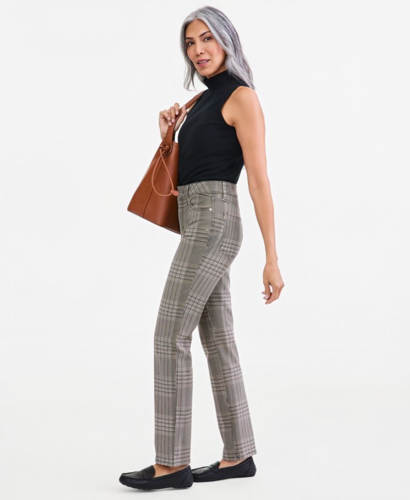 Women's High-Rise Straight-Leg Ponte Pants