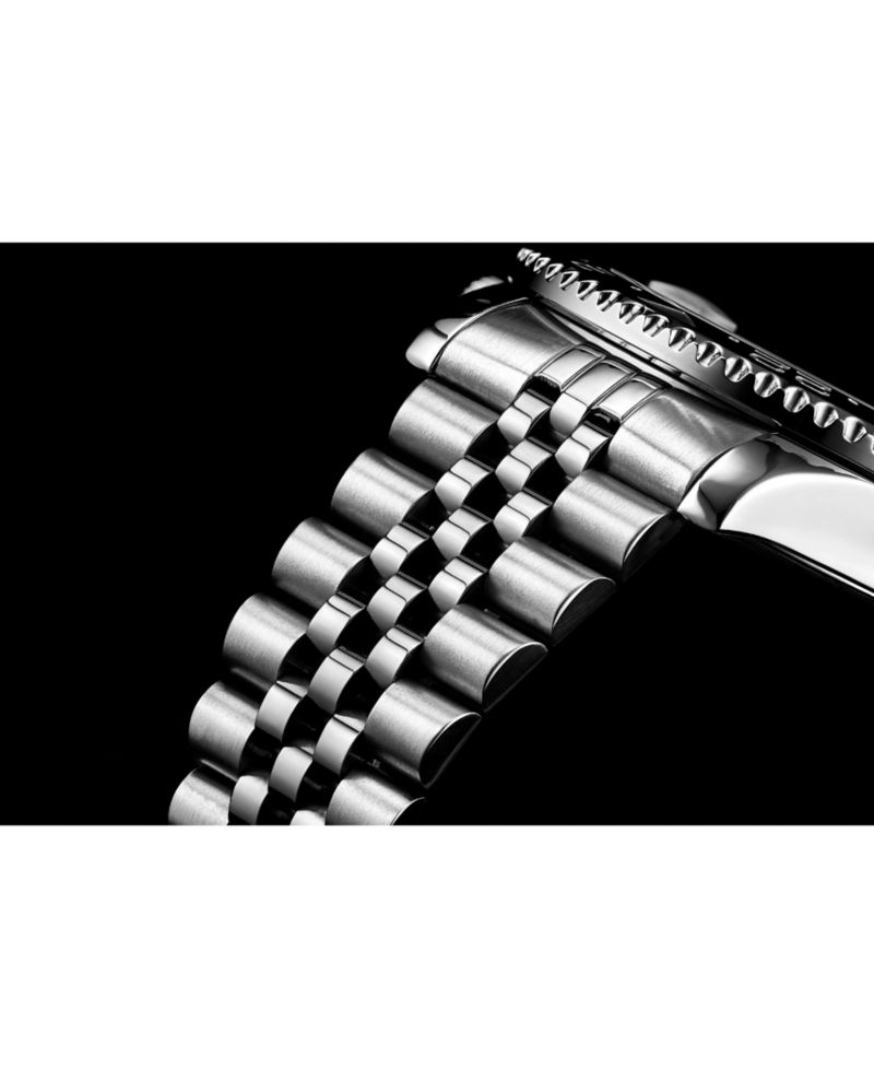 Meridian 3968 Men s GMT Diver Watch - Quartz Movement, 42mm Stainless Steel Case, Black Dial, Blue/Black Bezel