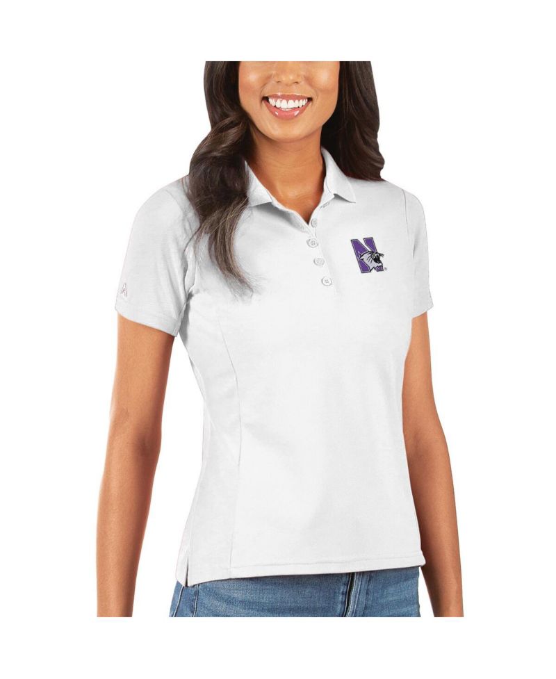 Women's White Northwestern Wildcats Legacy Pique Polo Shirt