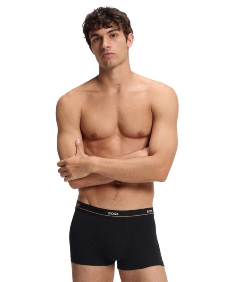 Men's Essential Cotton Logo-Waistband Trunks, 5-Piece Set