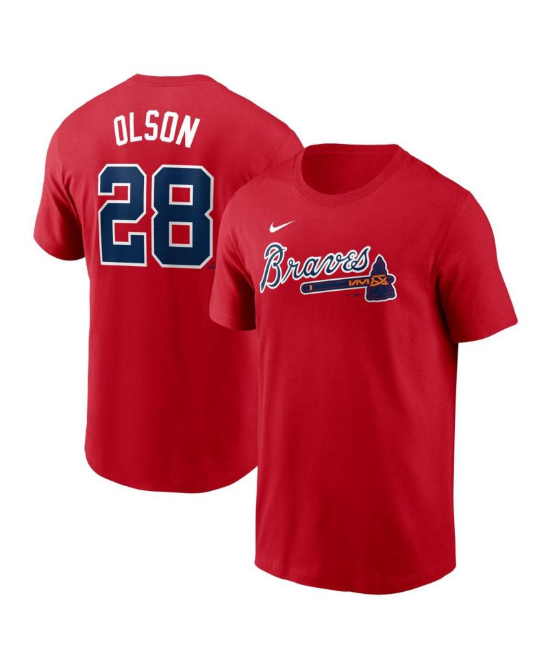 Men's Matt Olson Red Atlanta Braves Fuse Name & Number T-Shirt