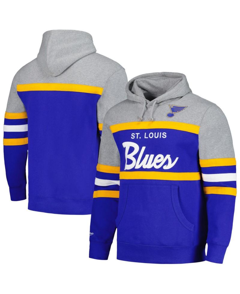 Men's Blue, Gray St. Louis Blues Head Coach Pullover Hoodie