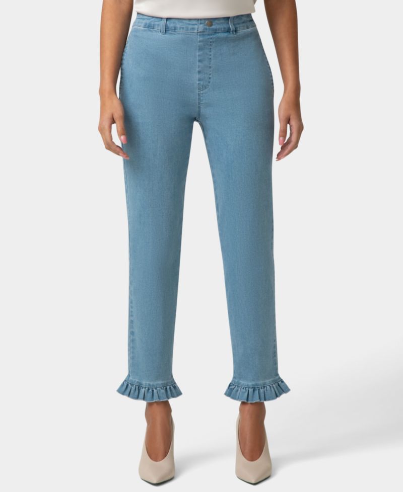 Women's Ruffle Denim Skimmer Pull-On Pant