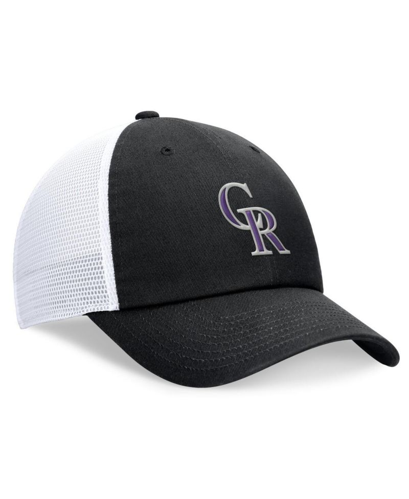 Men's Black Colorado Rockies Club Trucker Adjustable Hat