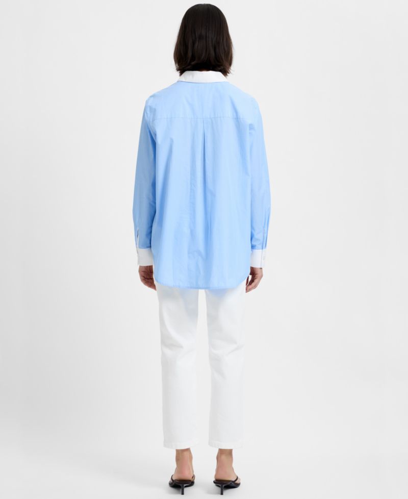 Women's Collared Neck Poplin Shirt