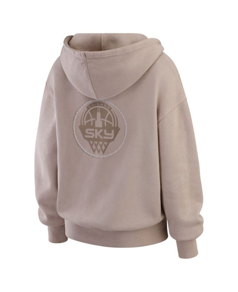 Women's Tan Chicago Sky Washed Pullover Crewdie