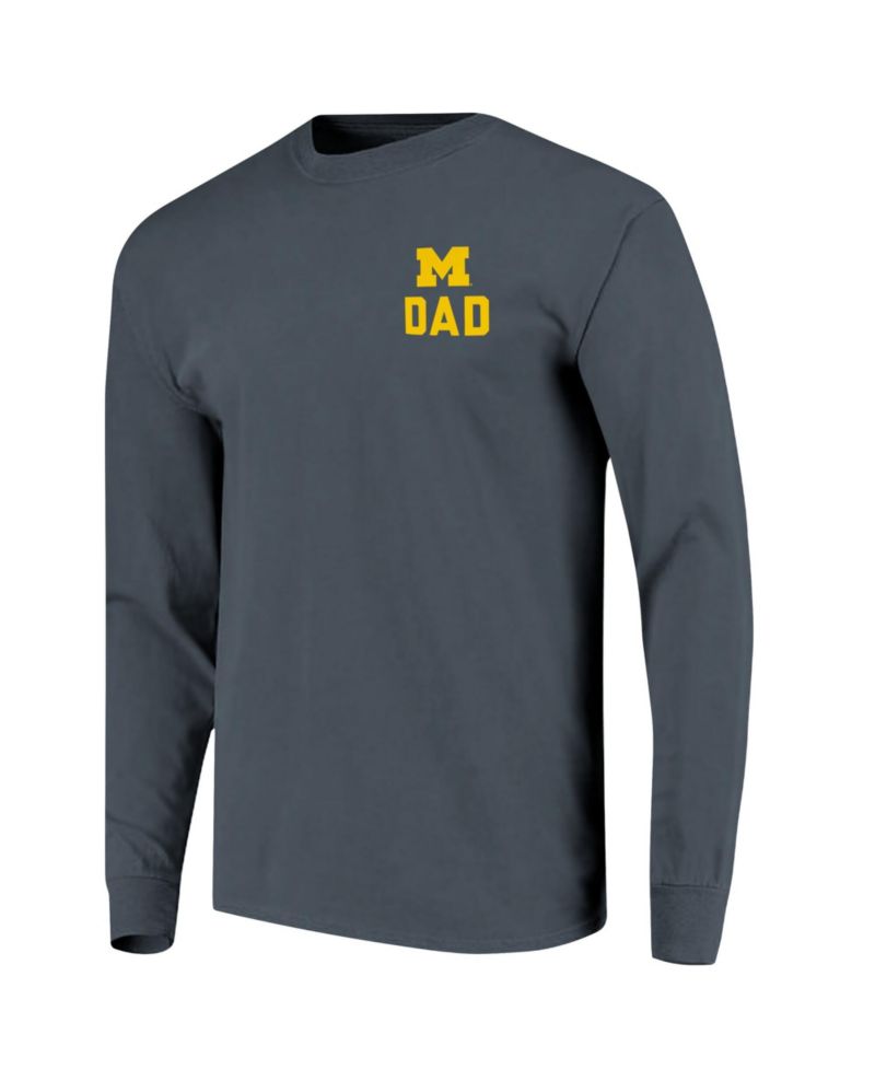 Men's Navy Michigan Wolverines Father's Day Campus Drawing Long Sleeve T-Shirt