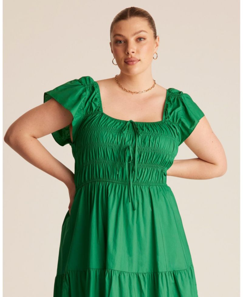 Women's Alana Cotton Tiered Fit Flare Midi Dress
