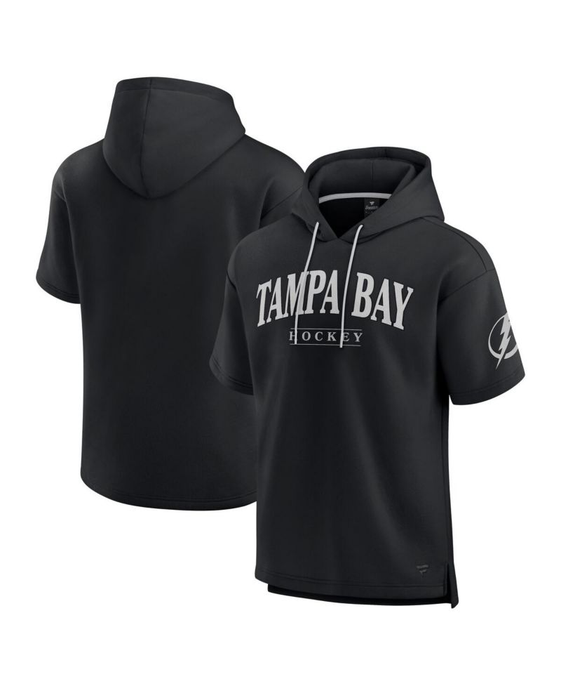 Men's Black Tampa Bay Lightning Elements Ready Short Sleeve Pullover Hoodie