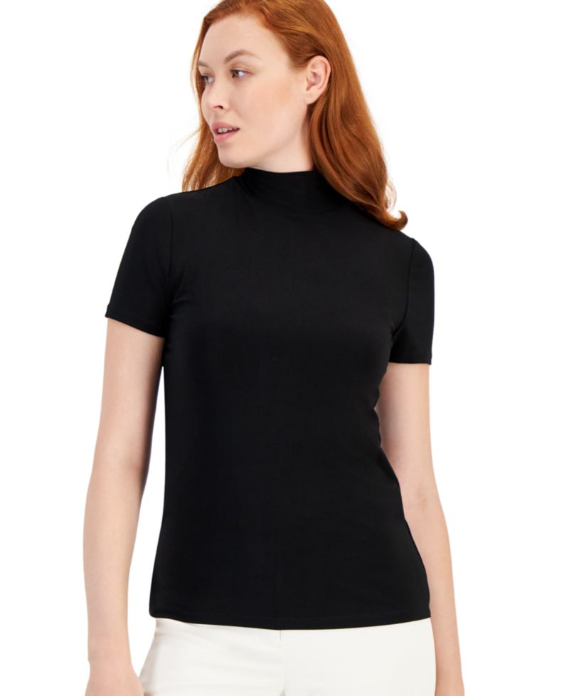 Women's Short-Sleeve Mock-Neck Top