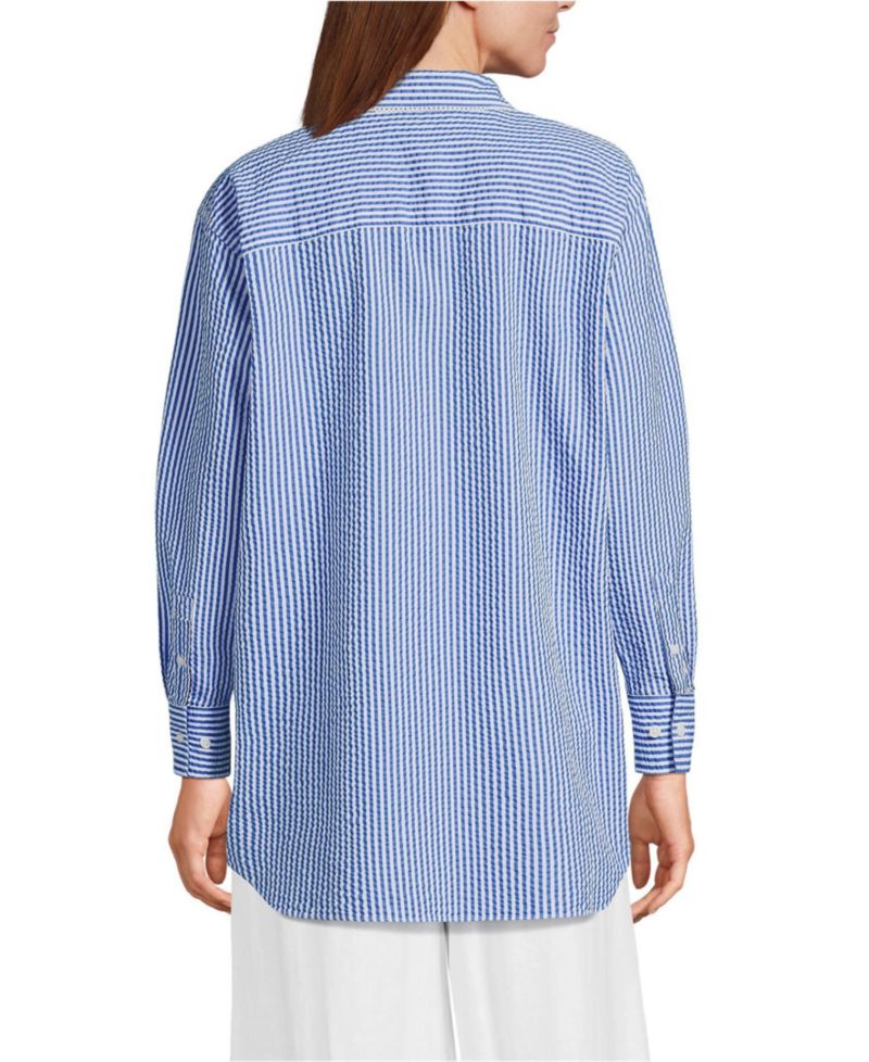 Women's Oversized Seersucker Shirt