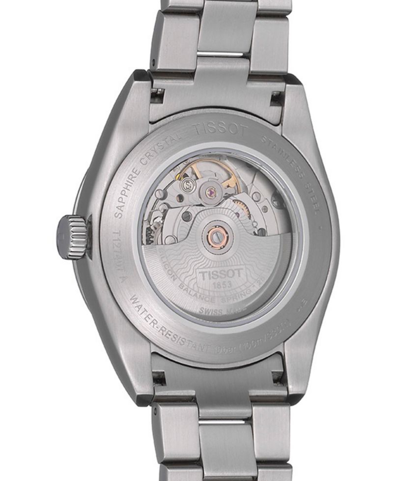 Men's Swiss Automatic T-Classic Gentleman Powermatic 80 Silicium Stainless Steel Bracelet Watch 40mm