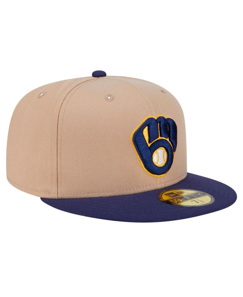 Men's Khaki Milwaukee Brewers 59FIFTY Fitted Hat