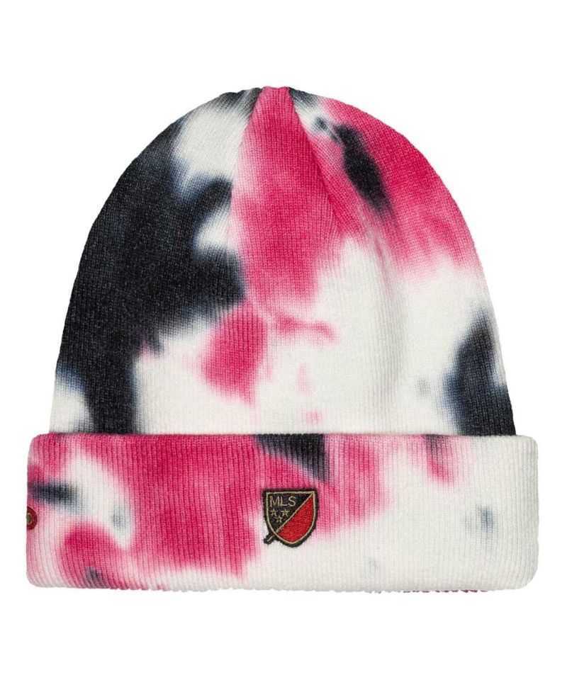 Men's Black Atlanta United FC Psychedelic Tie-Dye Cuffed Knit Hat