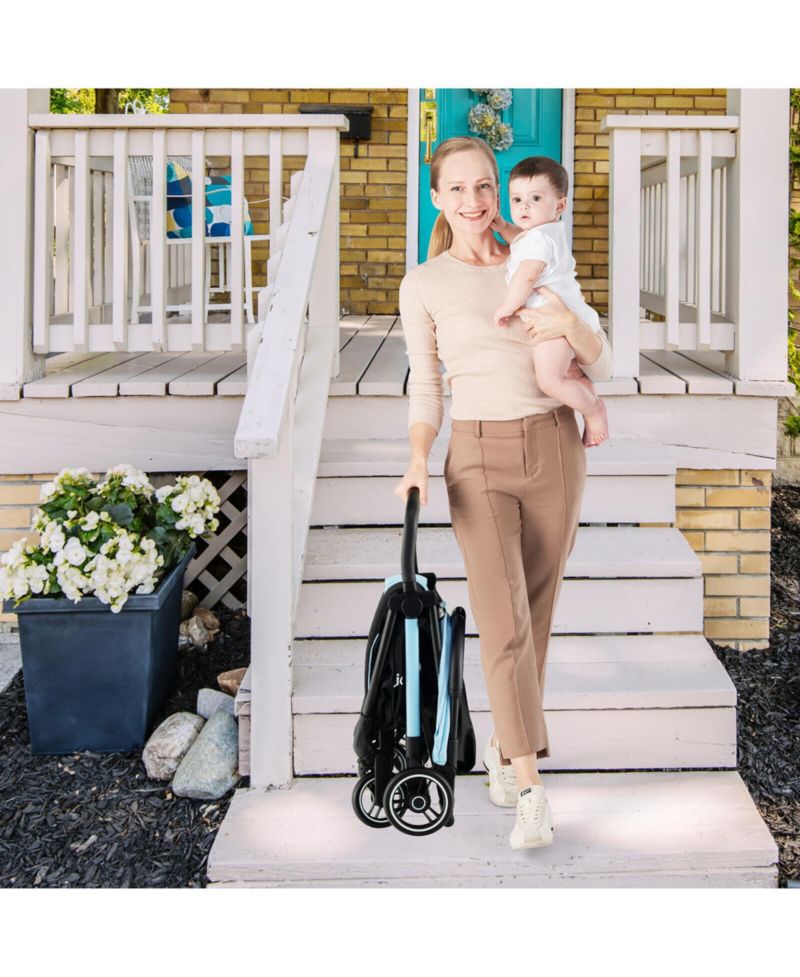 Portable Baby Stroller One-Hand Fold Pushchair W/ Aluminum Frame