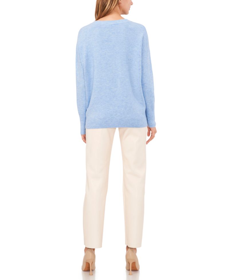 Women's Cozy V-Neck Dropped-Shoulder Sweater