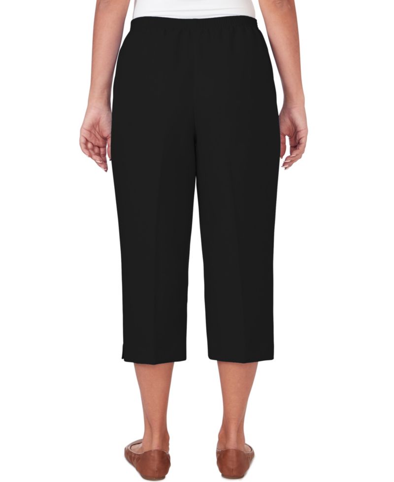 Petite Classic Button Hem Gathered Waistband Capri