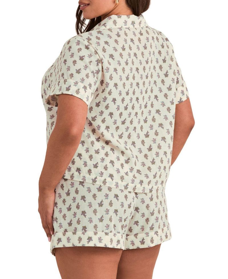 Plus Size Lucero Ultra-soft Short Sleeve Top and Shorts Pajama Set