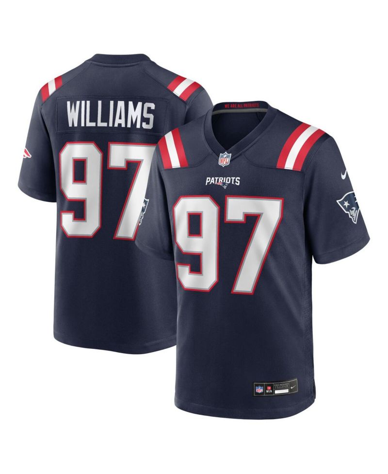 Men's Milton Williams Navy New England Patriots Game Player Jersey