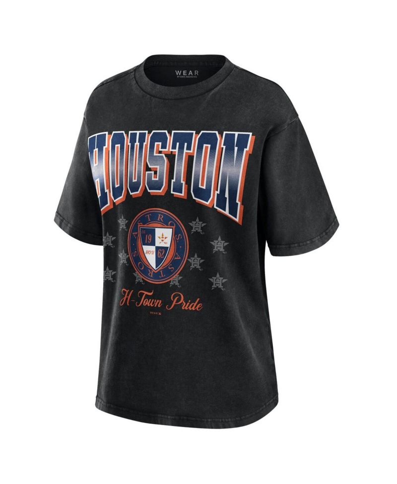 Women's Black Houston Astros Oversized Boyfriend T-Shirt