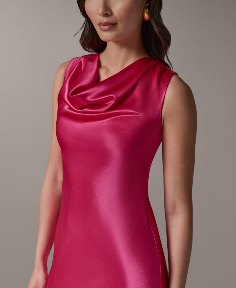 Petite Sleeveless Cowl Neck Ball Gown