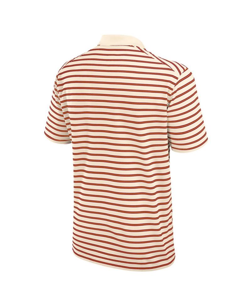 Men's Tan USC Trojans Solid Foundation Striped Performance Polo Shirt