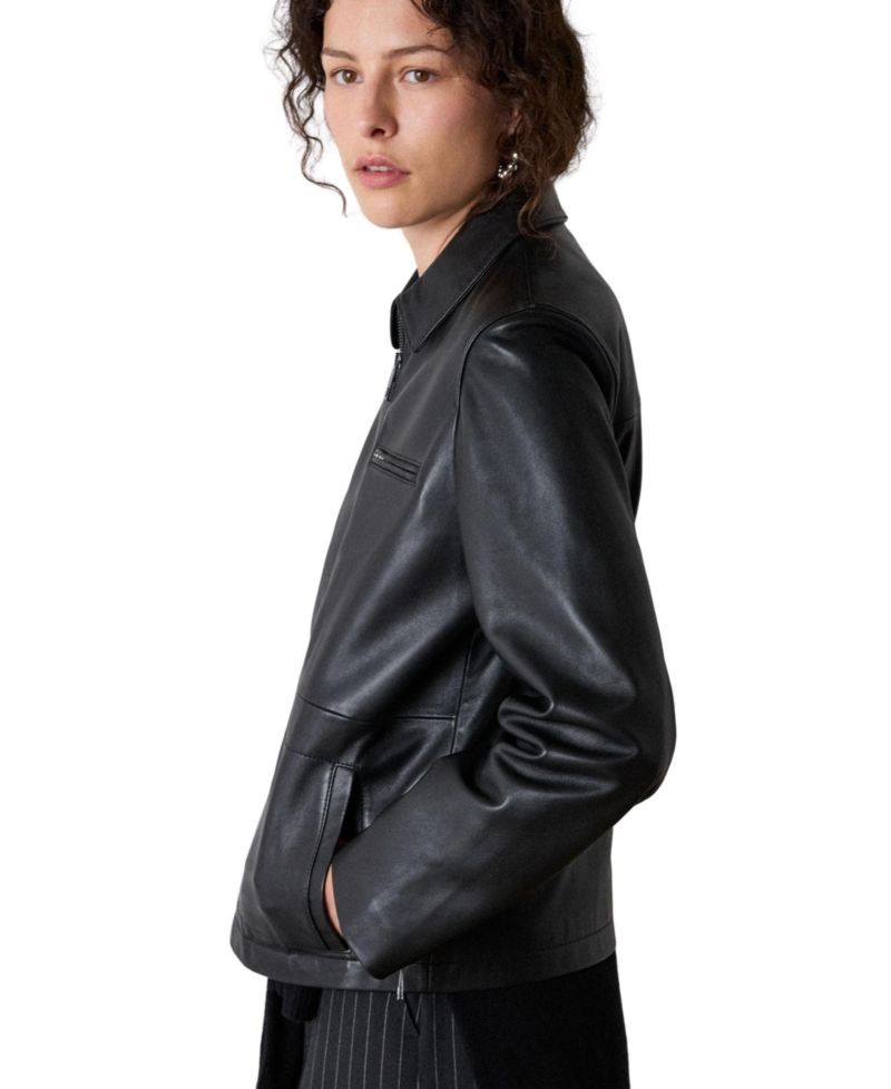 Women's Kate Zip-Front Leather Jacket