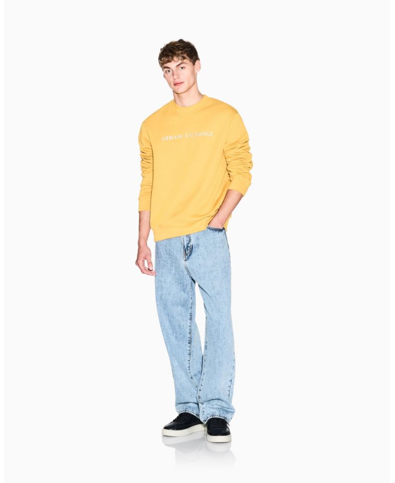 Men's Center Chest Graphic Fleece Crewneck Hoodie