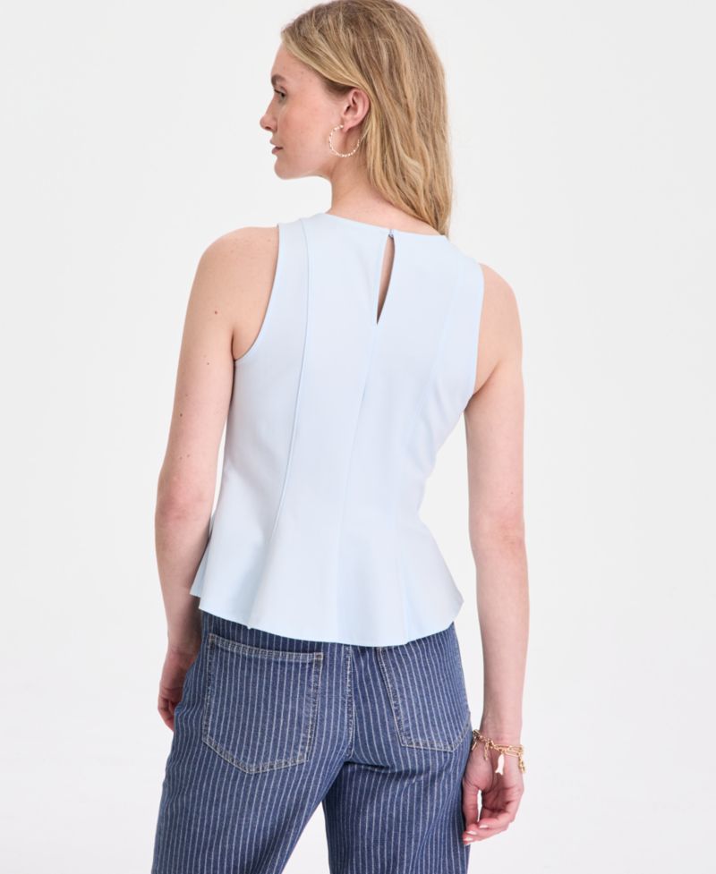 Women's Sleeveless Princess Seam Ponte Top