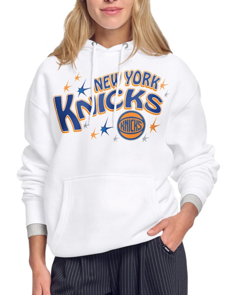 Women's White New York Knicks Fireworks Fleece Hoodie