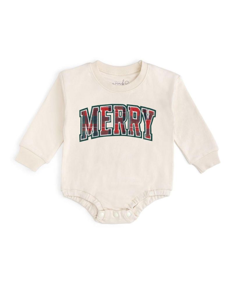 Baby Boys' Tartan Long-Sleeve Holiday Romper