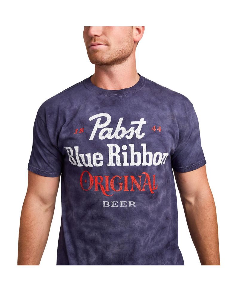 Men's Original Blue Crystal Wash Crew Neck Short Sleeve T-shirt-Medium