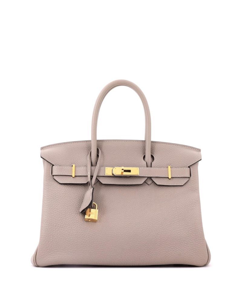 Pre-Owned Hermes Birkin 30 Handbag Grey Togo with Gold Hardware