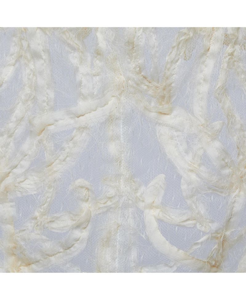 Women's Sheer Tulle Cape Top with Textured Embroidery