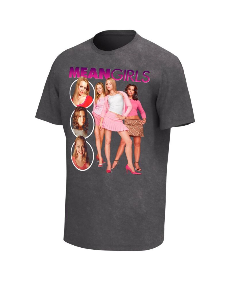 Men's Black Mean Girls Washed Graphic T-shirt