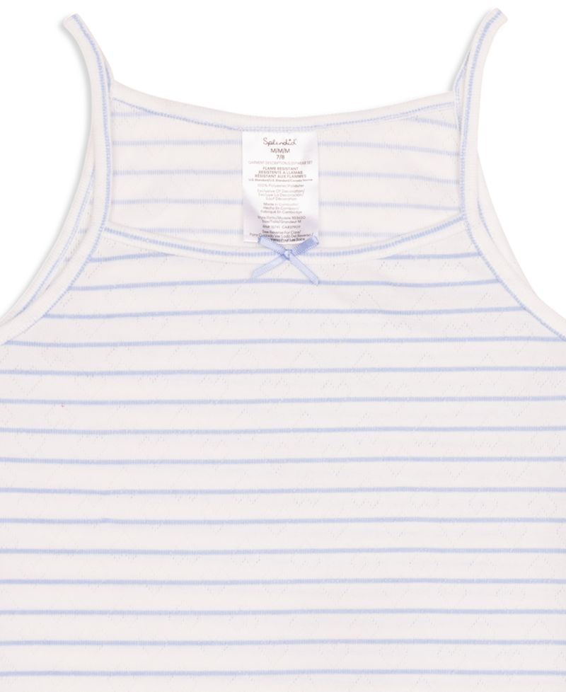 Girls' 6-16 Heart Pointelle Lettuce Edge Tank Top & Shorts, 2-Piece Set