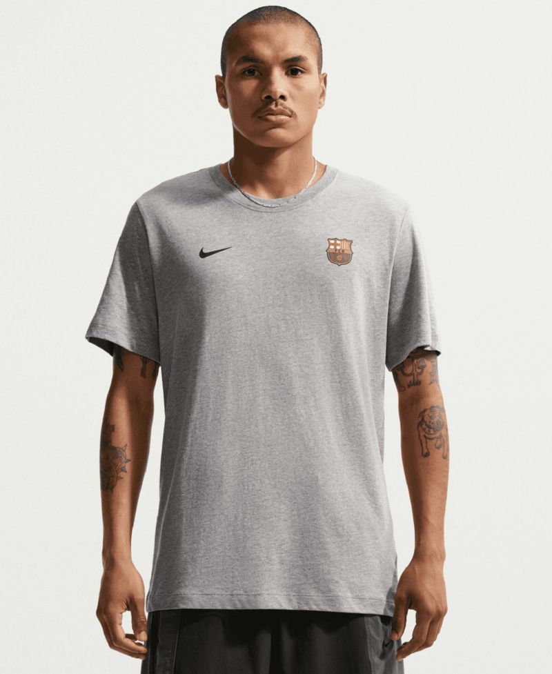 Men's Gray Barcelona Crest Essential T-Shirt