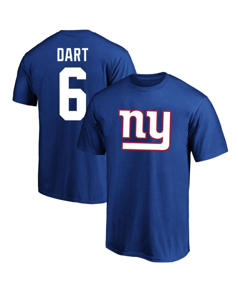 Men's Jaxson Dart Royal New York Giants Big & Tall Name & Number T-Shirt
