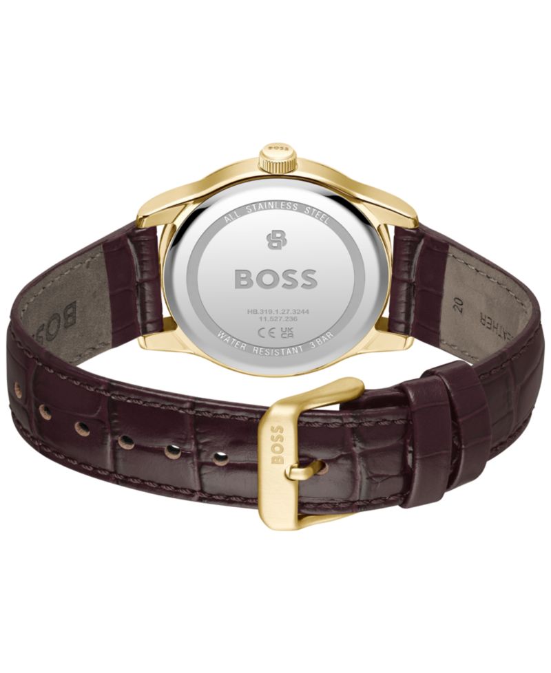 Men's Langford Quartz Brown Leather Watch 39mm