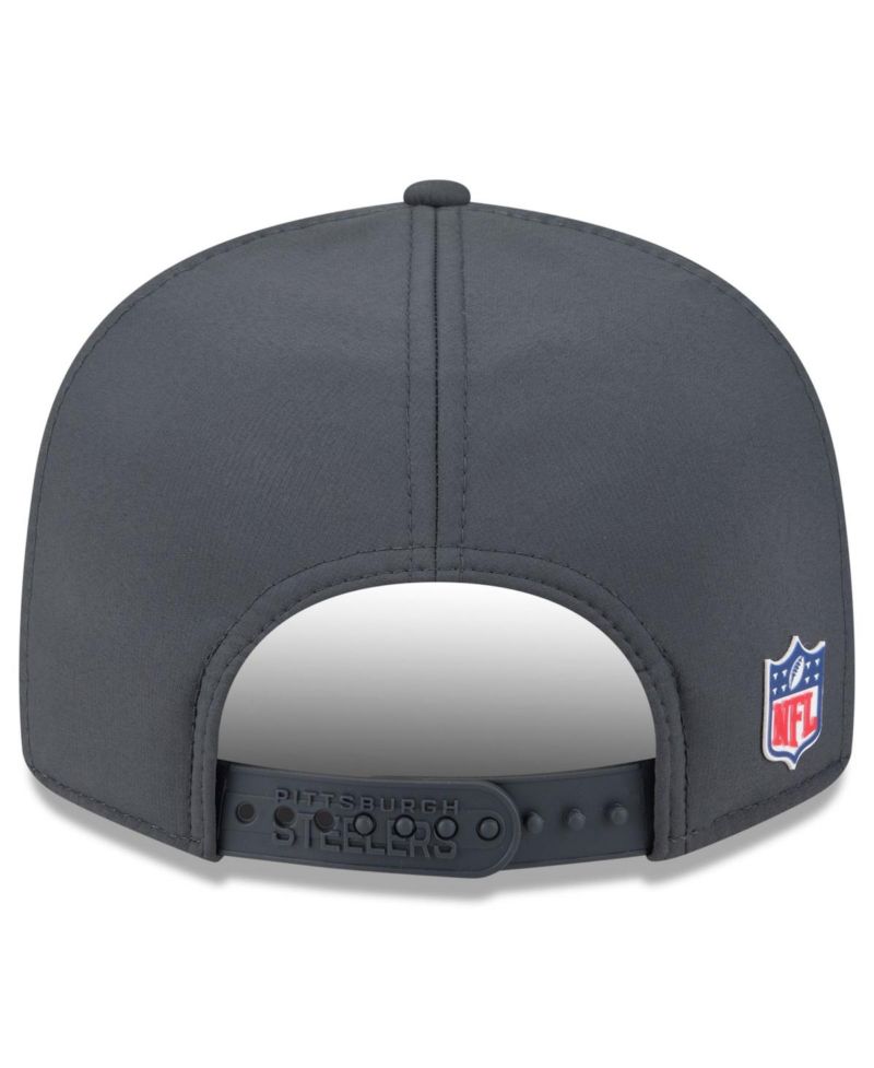 Men's Charcoal Pittsburgh Steelers 2025 Sideline Cold Weather Split Panel 9FIFTY Snapback Hat